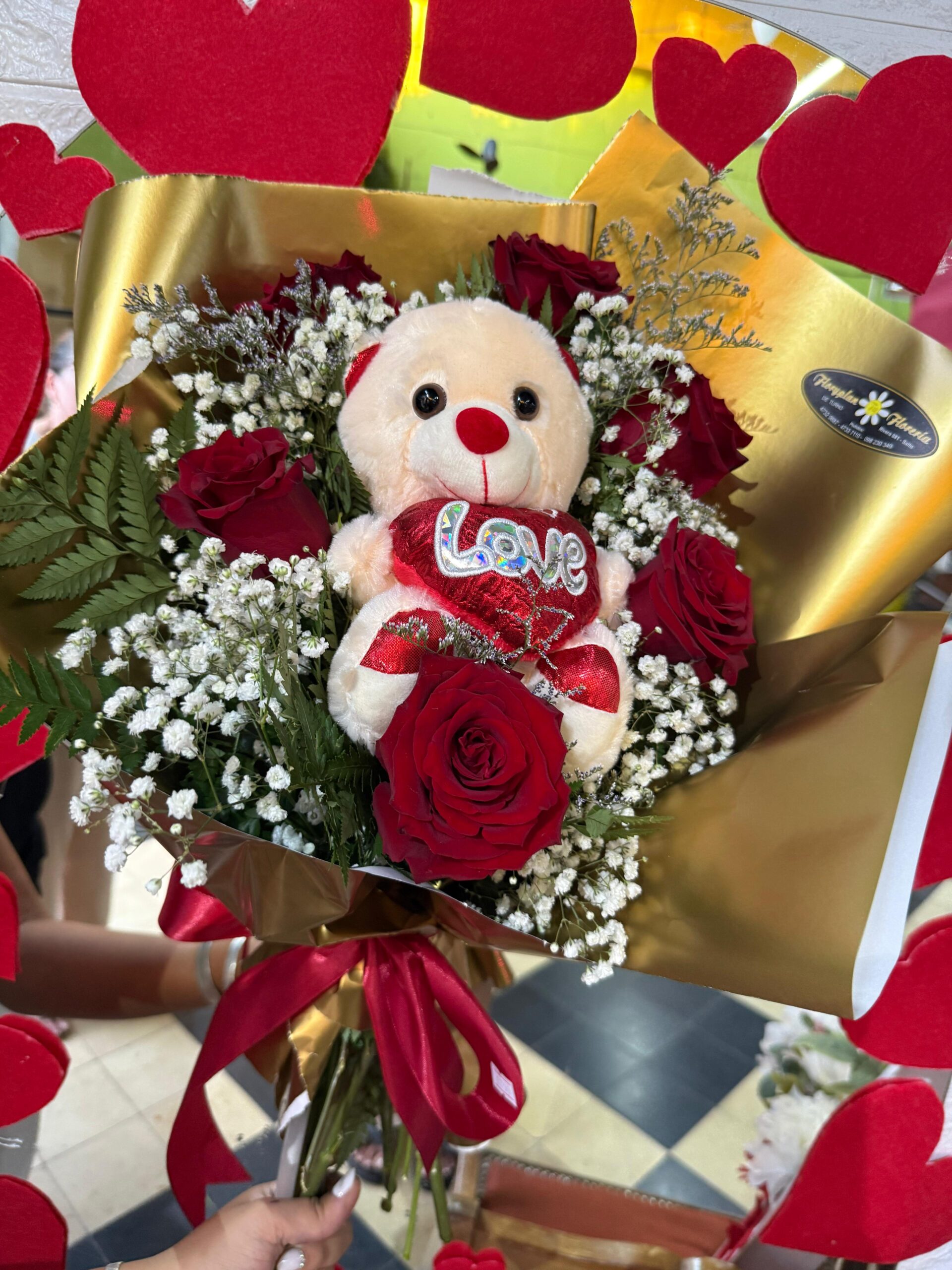 ramo rosas + peluche
